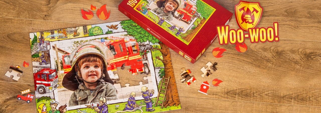 puzzleYOU Fotopuzzle pro děti s hasiči 48 dílků